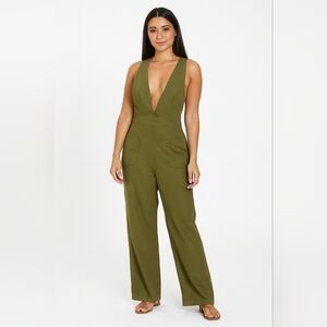 Sincerly Jules‎ Romper/Jumpsuit Army Green Size Large
